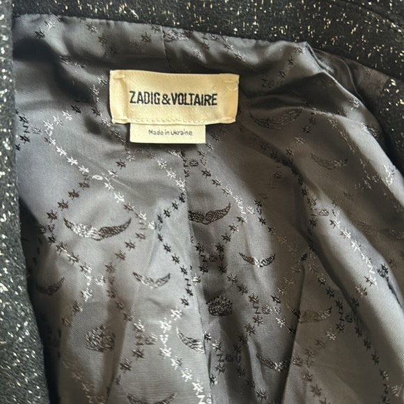Zadig & Voltaire Venus sparkle Metallic wool blend blazer - Picture 9 of 11